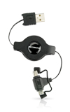 Cable Scosche retráctil micro y mini USB a USB estándar