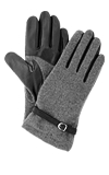 Guantes para pantalla táctil de cuero y lana mixta para mujer Nora de Grandoe, talle grande