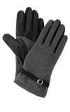 Guantes para pantalla táctil de cuero y lana mixta para mujer Nora de Grandoe, talle mediano